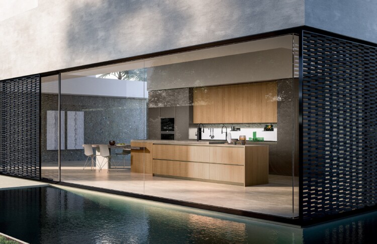 cuisine pool house moderne